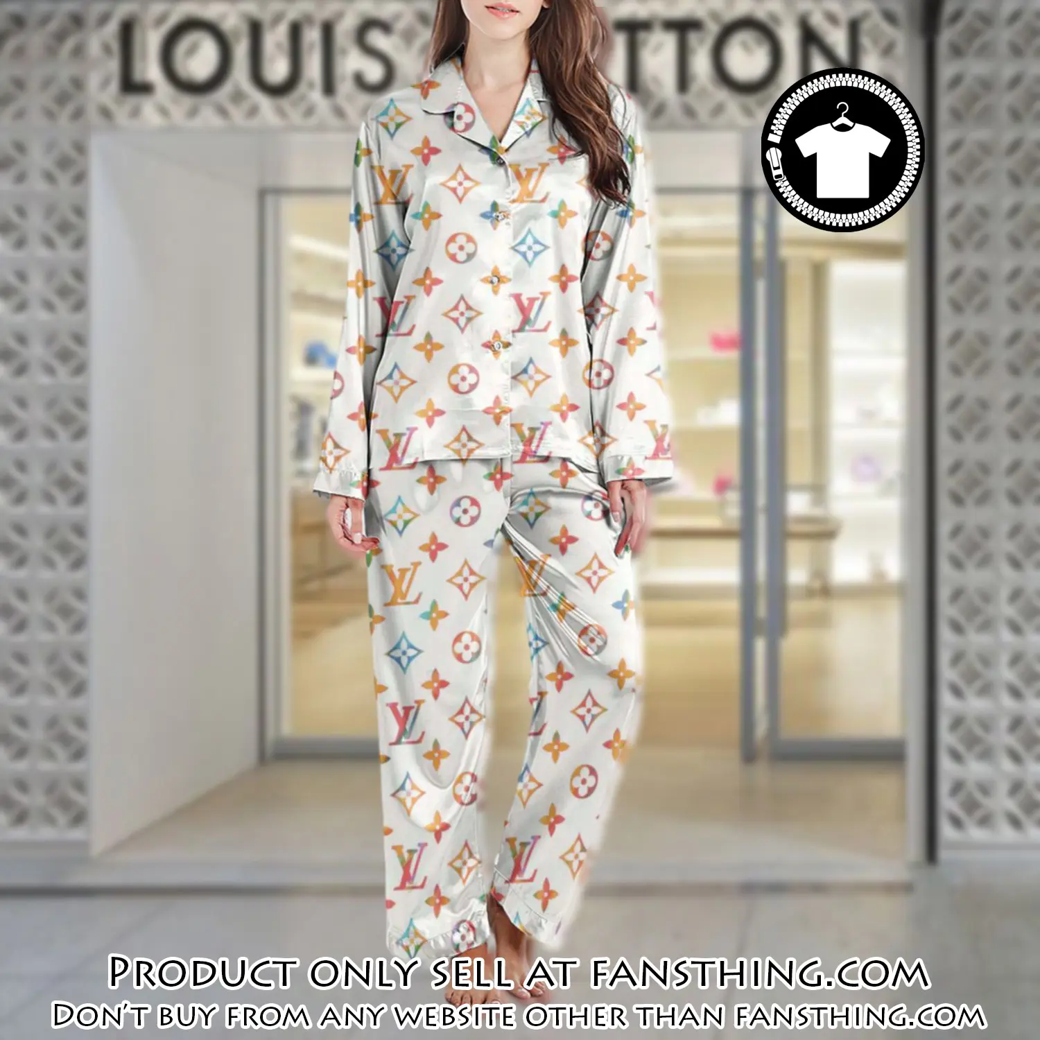 Lv monogram long satin pajama set pjs1013 fst0723395
